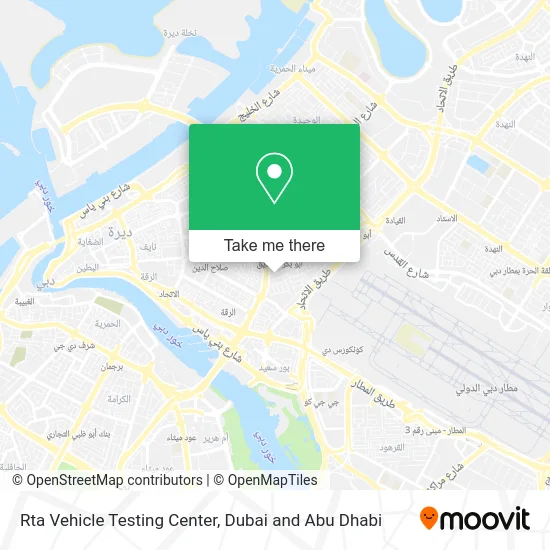 RTA Vehicle Testing Center map