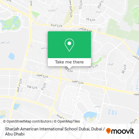 Sharjah American International School Dubai map