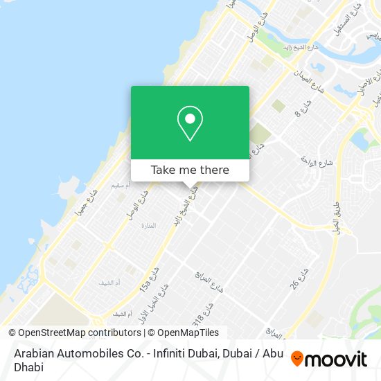 Arabian Automobiles Co. - Infiniti Dubai map