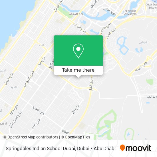 Springdales Indian School Dubai map
