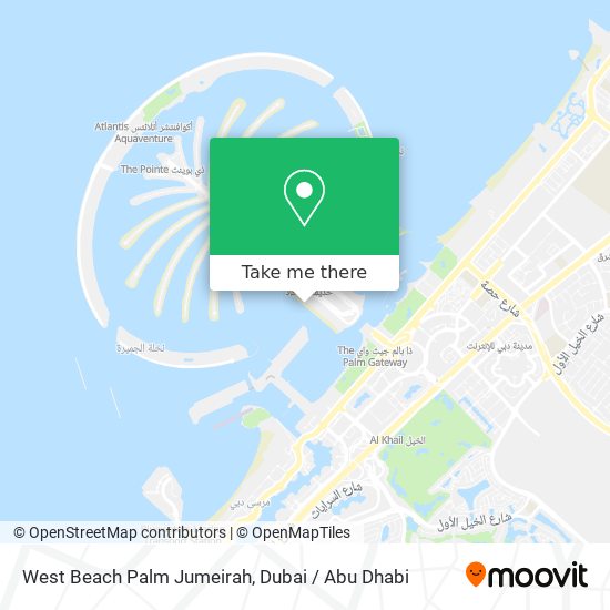 West Beach Palm Jumeirah map
