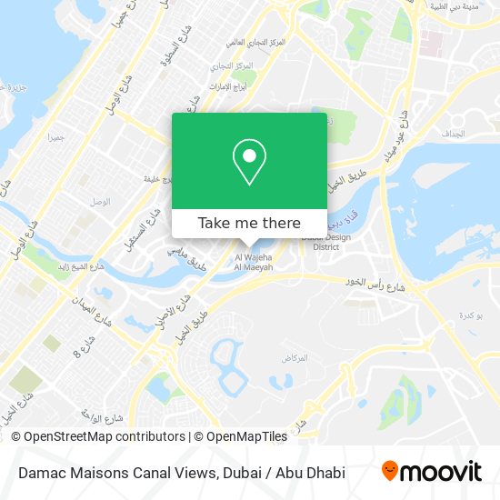 Damac Maisons Canal Views map