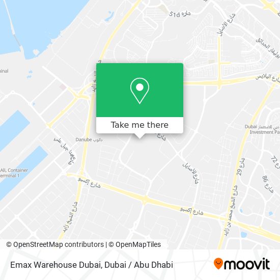 Emax Warehouse Dubai map