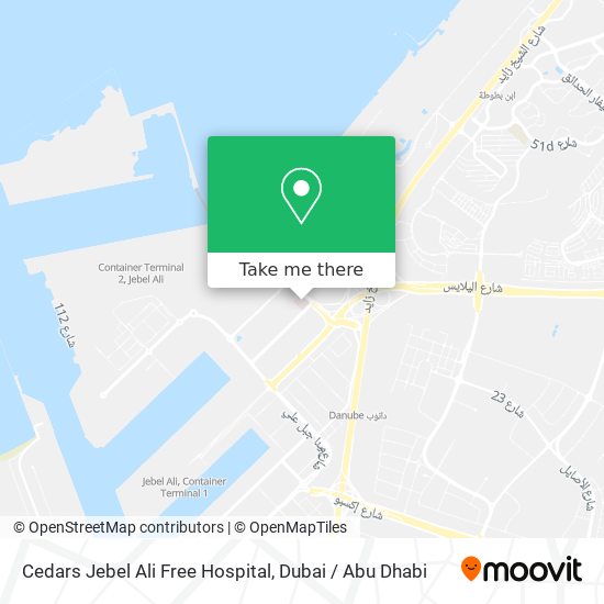Cedars Jebel Ali Free Hospital map