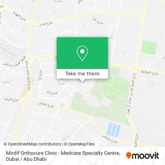 Mirdif Orthocure Clinic - Medcare Specialty Centre map