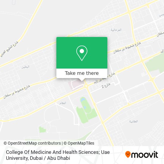 College Of Medicine And Health Sciences; Uae University map