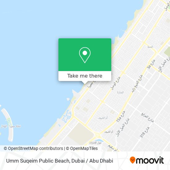 Umm Suqeim Public Beach map
