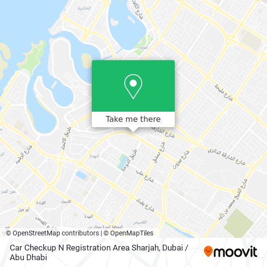 Car Checkup N Registration Area Sharjah map