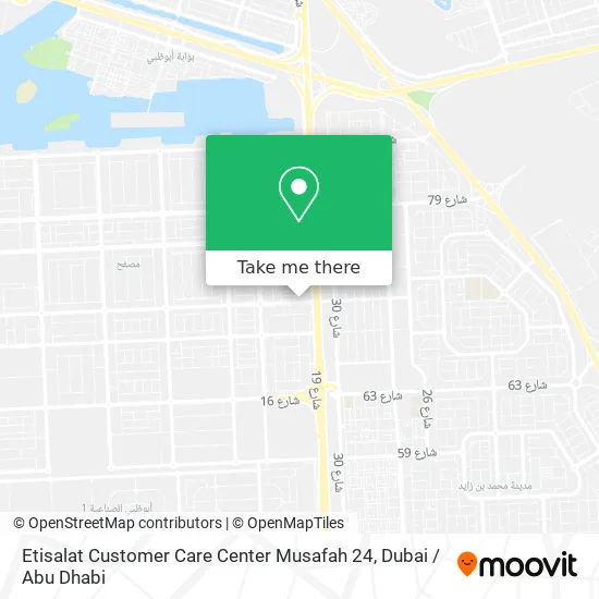 Etisalat Customer Care Center Musafah 24 map
