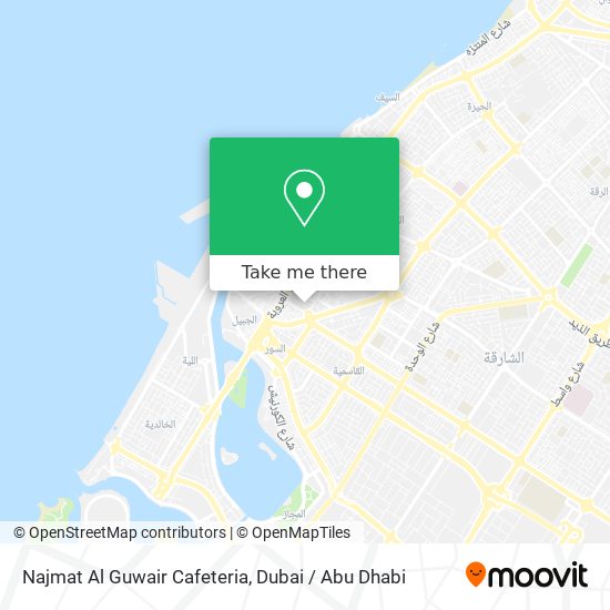 Najmat Al Guwair Cafeteria map