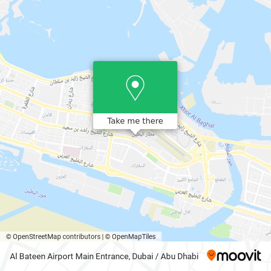 Al Bateen Airport Main Entrance map