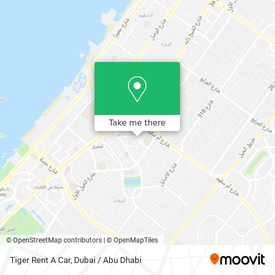 Tiger Rent A Car map