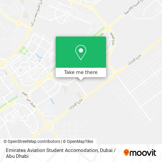 Emirates Aviation Student Accomodation map