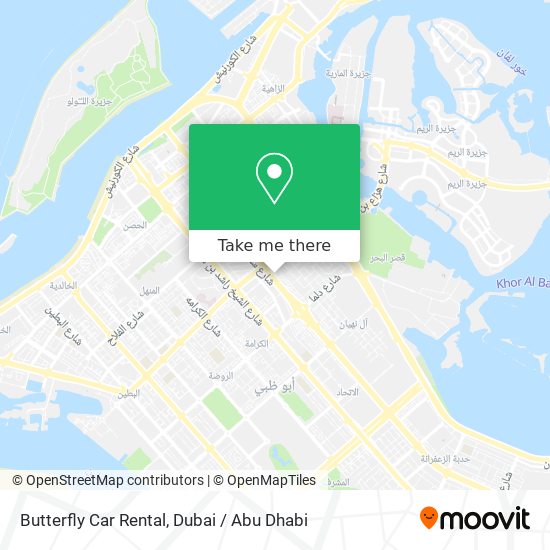 Butterfly Car Rental map