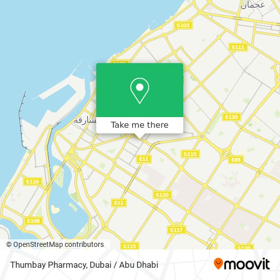 Thumbay Pharmacy map