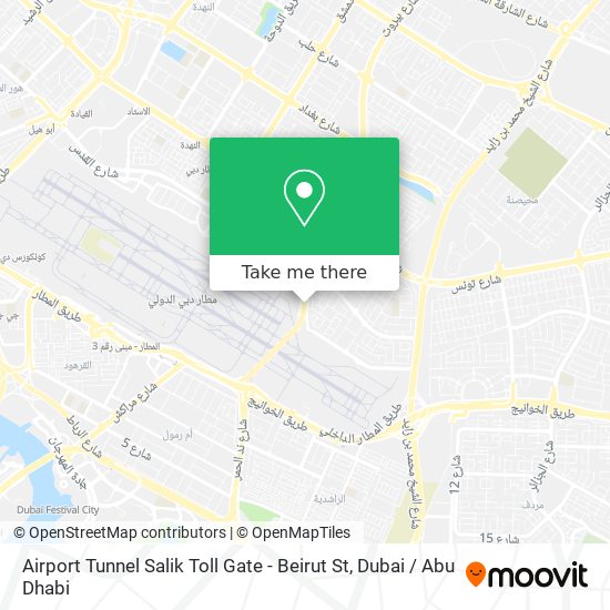 Airport Tunnel Salik Toll Gate - Beirut St map