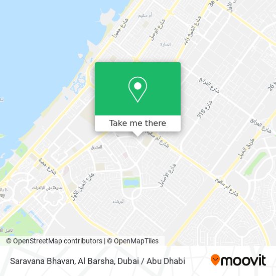 Saravana Bhavan, Al Barsha map