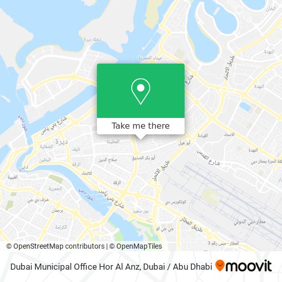 Dubai Municipal Office Hor Al Anz map