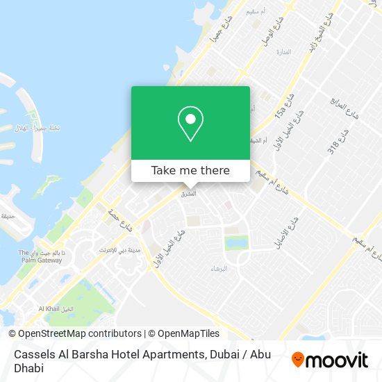 Cassels Al Barsha Hotel Apartments map
