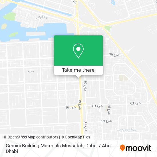 Gemini Building Materials Mussafah map