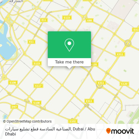 الصناعية السادسة قطع تشليع سيارات map