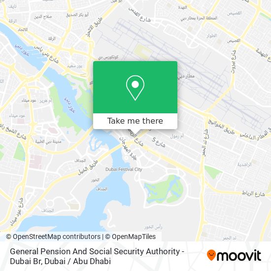 General Pension And Social Security Authority - Dubai Br map
