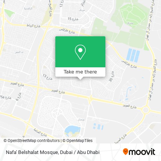 Nafa' Belshalat Mosque map