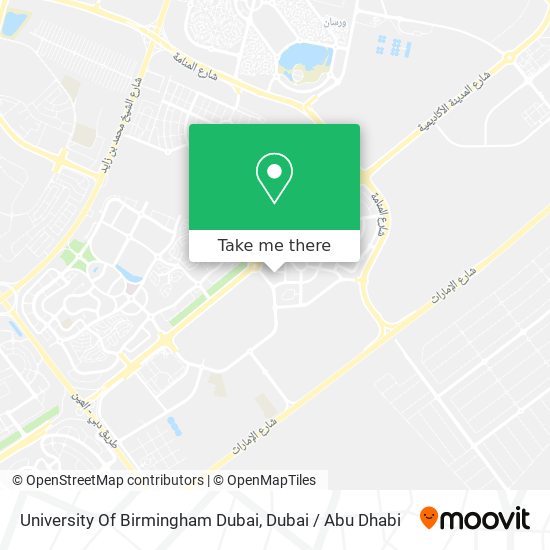 University Of Birmingham Dubai map