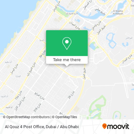 Al Qouz 4 Post Office map