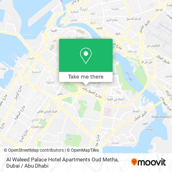 Al Waleed Palace Hotel Apartments Oud Metha map