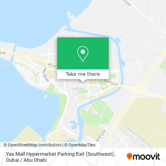 Yas Mall Hypermarket Parking Exit (Southwest) map