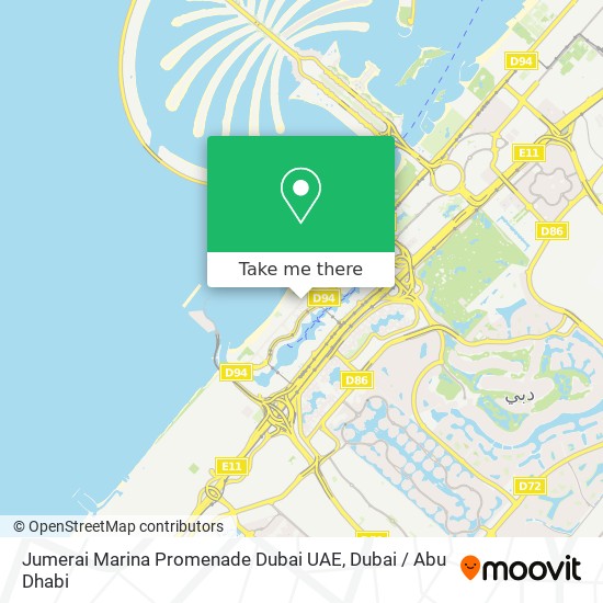 Jumerai Marina Promenade Dubai UAE map