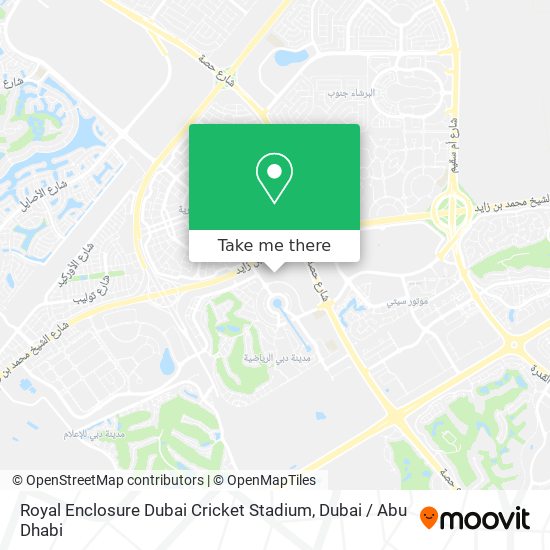 Royal Enclosure Dubai Cricket Stadium map