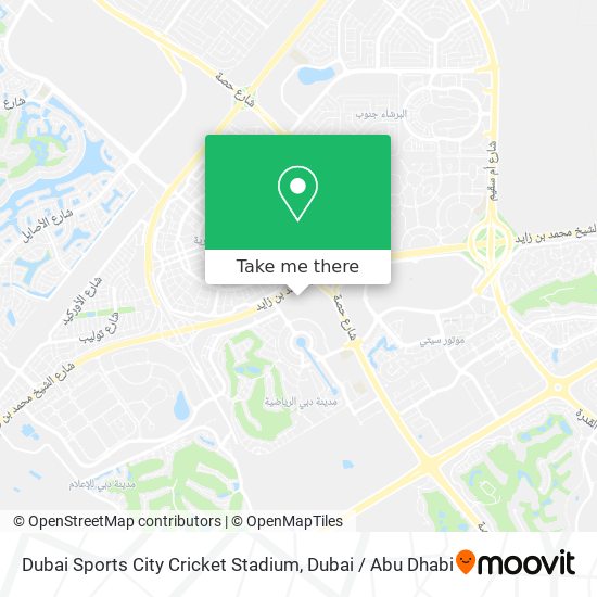 Dubai Sports City Cricket Stadium map