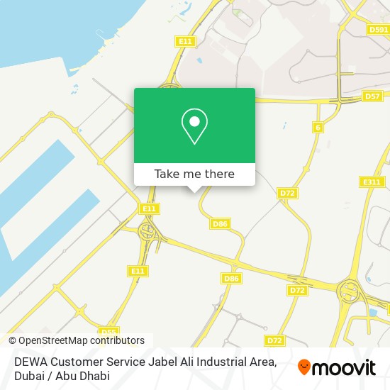 DEWA Customer Service Jabel Ali Industrial Area map