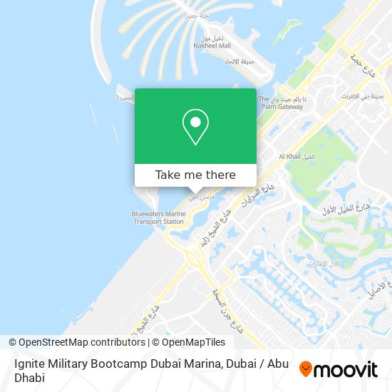 Ignite Military Bootcamp Dubai Marina map
