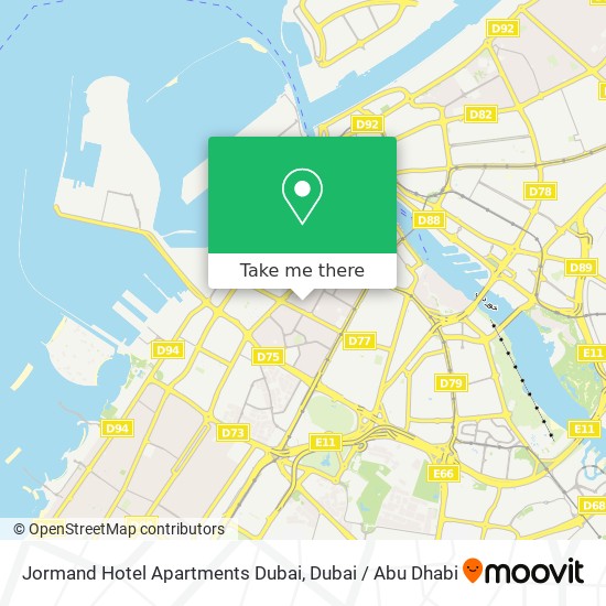 Jormand Hotel Apartments Dubai map