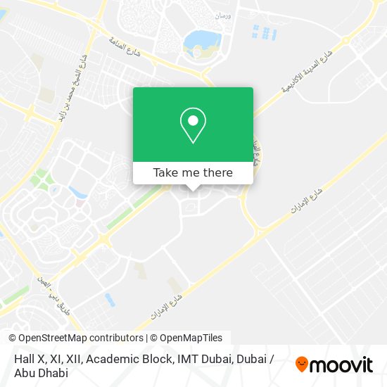 Hall X, XI, XII, Academic Block, IMT Dubai map