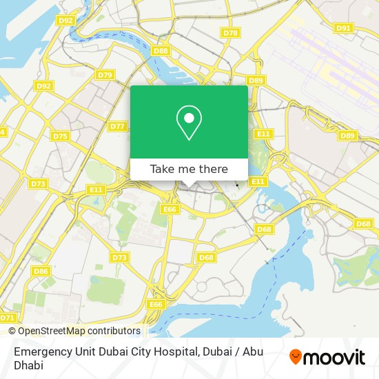 Emergency Unit Dubai City Hospital map