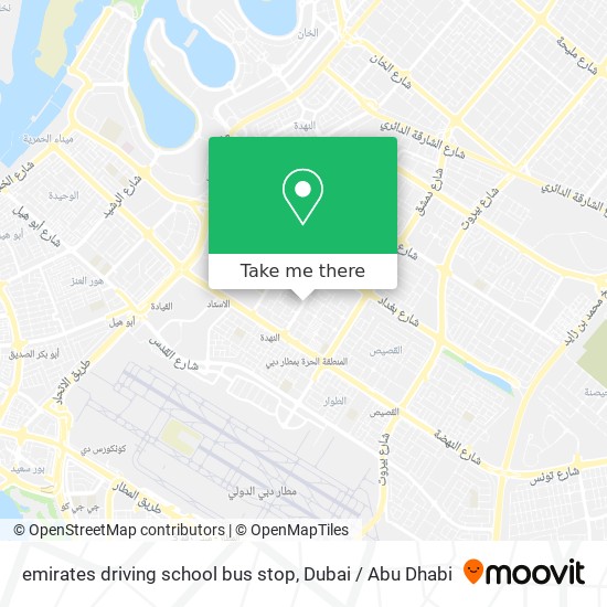 emirates driving school bus stop map