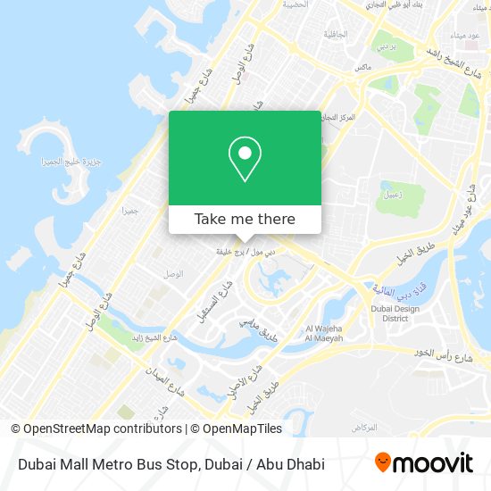 Dubai Mall Metro Bus Stop map