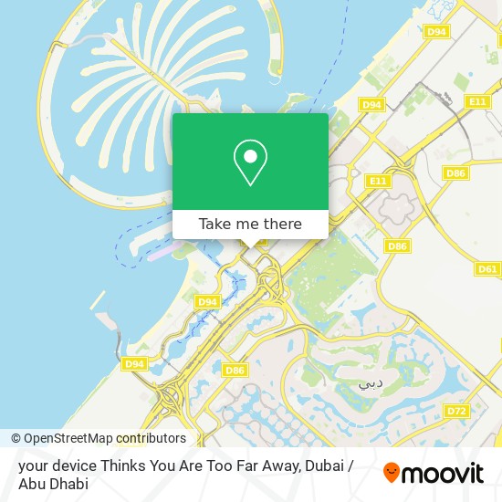 your device Thinks You Are Too Far Away map