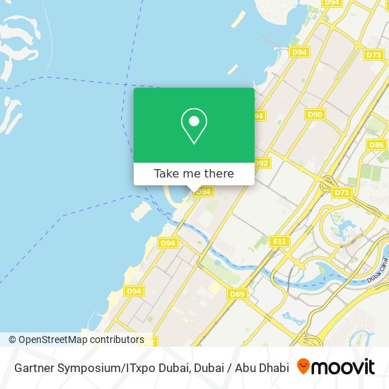 Gartner Symposium/ITxpo Dubai map