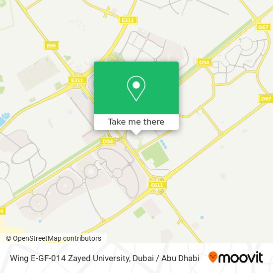 Wing E-GF-014 Zayed University map