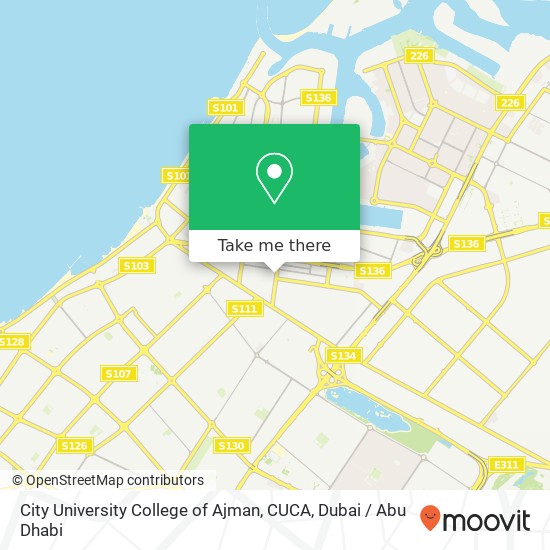 City University College of Ajman, CUCA map