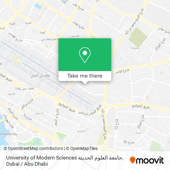 University of Modern Sciences جامعة العلوم الحديثة map
