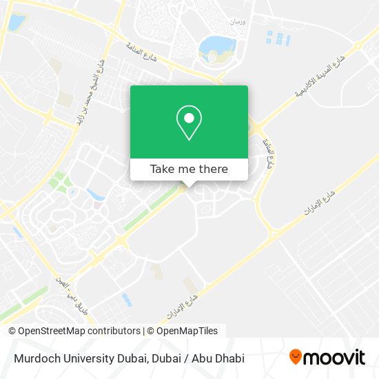 Murdoch University Dubai map