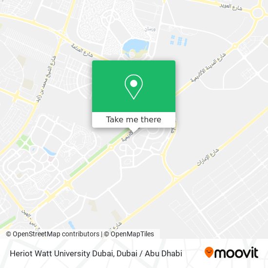 Heriot Watt University Dubai map