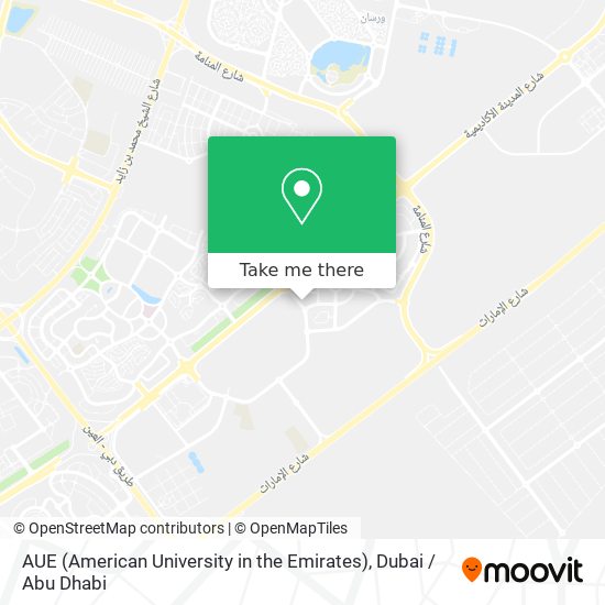 AUE (American University in the Emirates) map