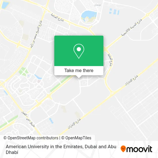 American University in the Emirates map
